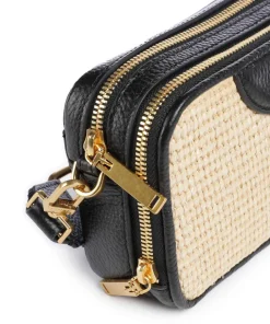 Baria Umhängetasche genarbtes Rindsleder, Kunststoff schwarz/beige