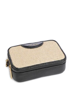 Baria Umhängetasche genarbtes Rindsleder, Kunststoff schwarz/beige