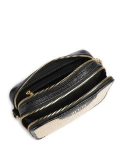 Baria Umhängetasche genarbtes Rindsleder, Kunststoff schwarz/beige