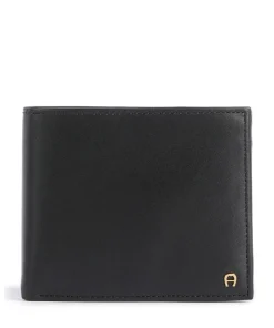 Basics Geldbörse fein genarbtes Rindsleder schwarz