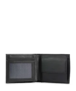 Basics Geldbörse fein genarbtes Rindsleder schwarz