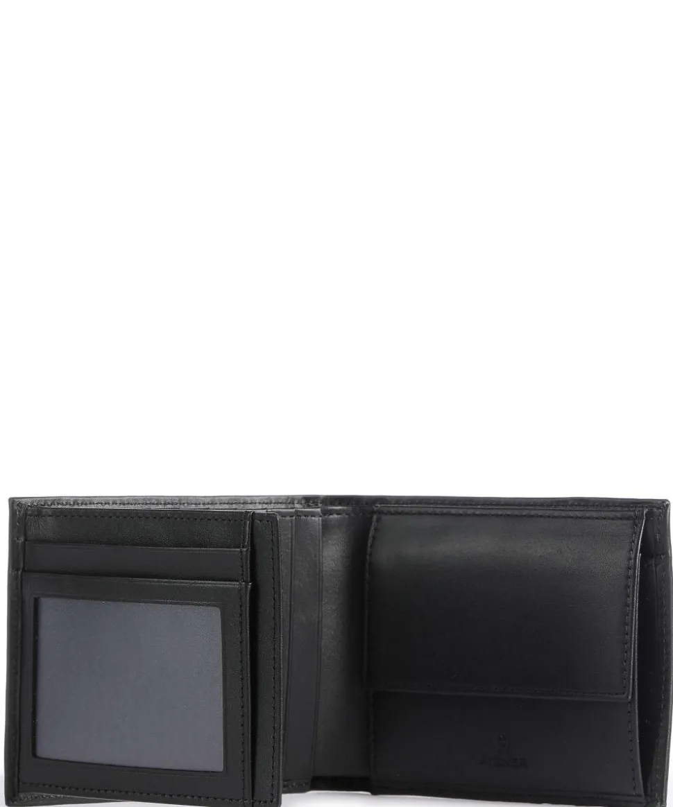 Basics Geldbörse fein genarbtes Rindsleder schwarz