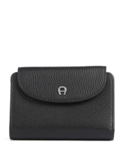 Basics Geldbörse genarbtes Leder schwarz