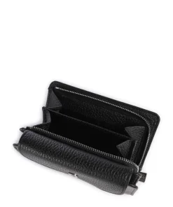 Basics Geldbörse genarbtes Leder schwarz