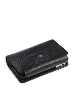 Basics Geldbörse genarbtes Leder schwarz