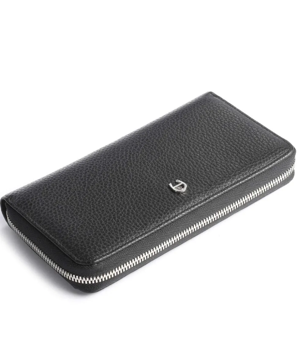 Basics Geldbörse Leder schwarz