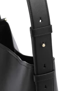 Bathurst Mews Beuteltasche genarbtes Rindsleder schwarz