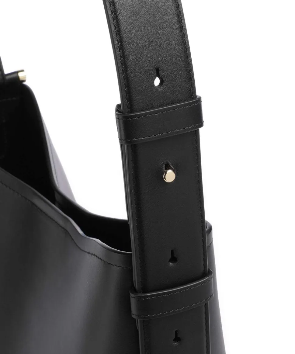 Bathurst Mews Beuteltasche genarbtes Rindsleder schwarz