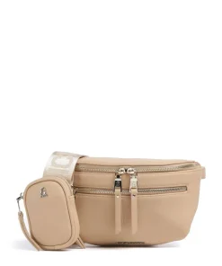 BCLARKE Umhängetasche Lederimitat beige