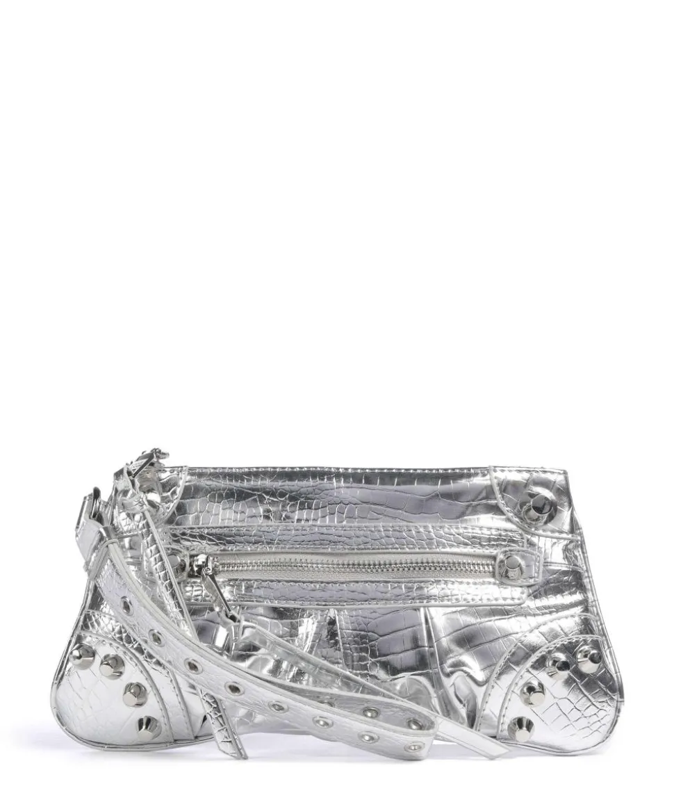 BDOVA Clutch Lederimitat silber
