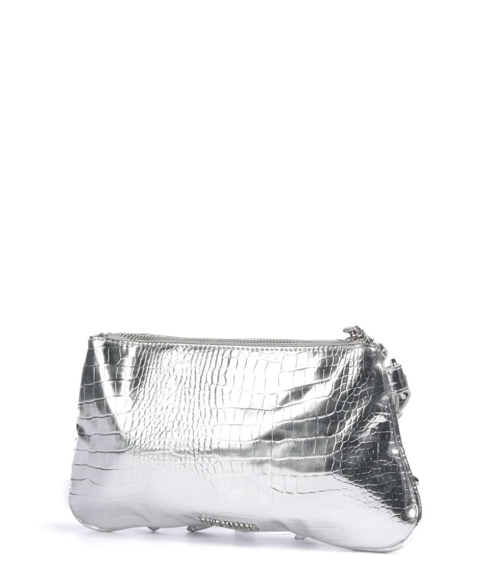 BDOVA Clutch Lederimitat silber