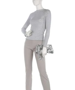 BDOVA Clutch Lederimitat silber