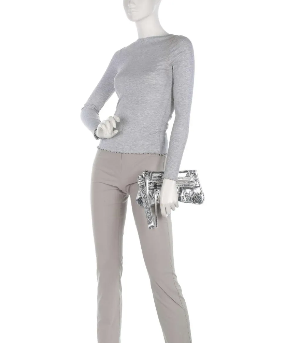 BDOVA Clutch Lederimitat silber