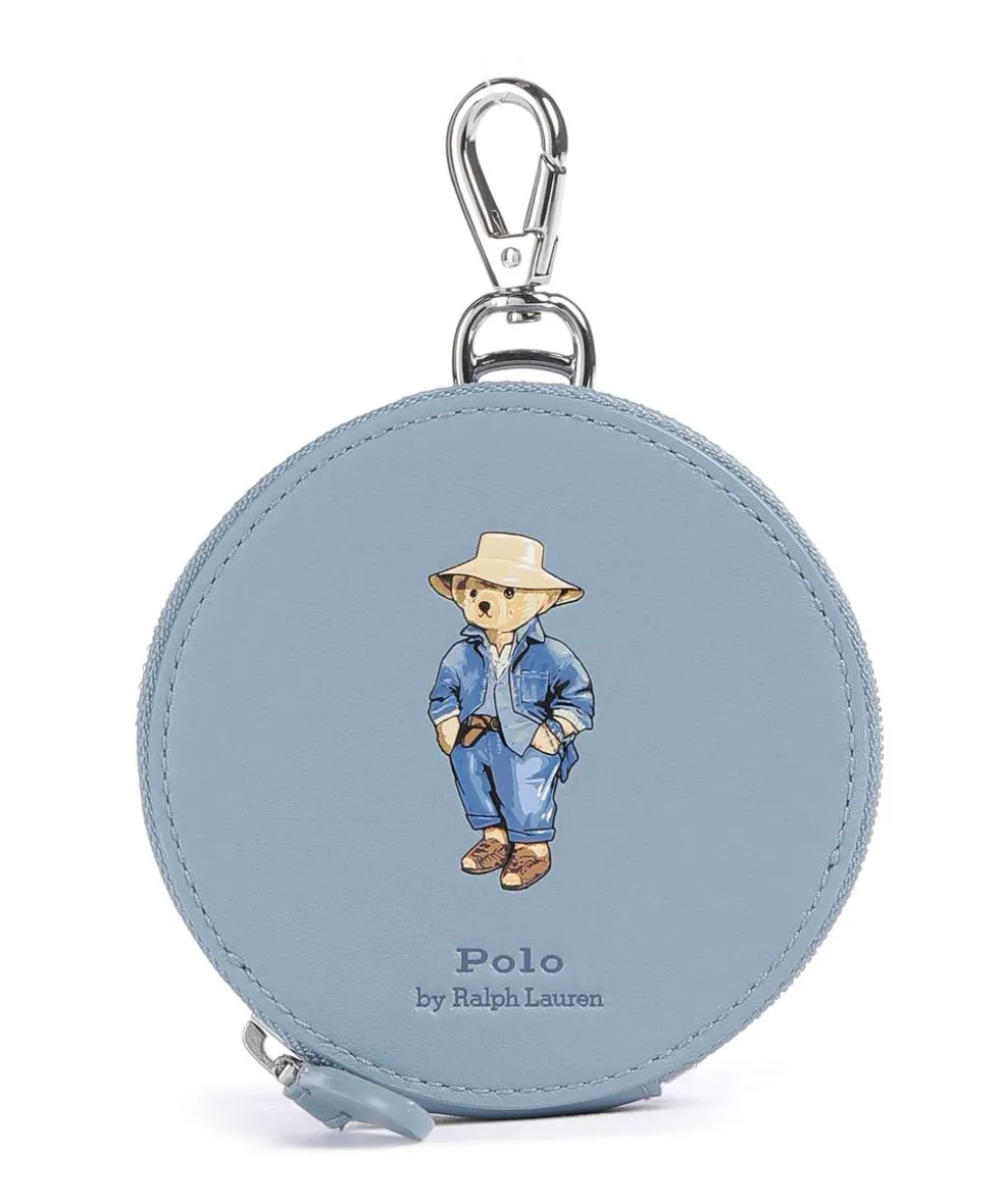 Bear Traveller Geldbörse fein genarbtes Rindsleder hellblau