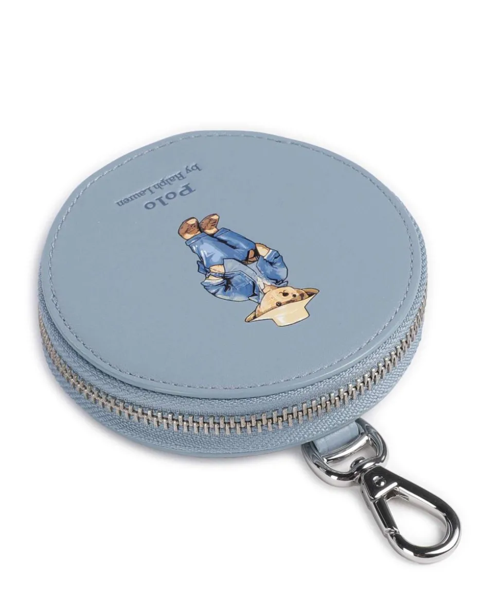 Bear Traveller Geldbörse fein genarbtes Rindsleder hellblau