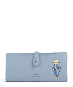 Bear Traveller Geldbörse fein genarbtes Rindsleder hellblau