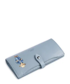 Bear Traveller Geldbörse fein genarbtes Rindsleder hellblau