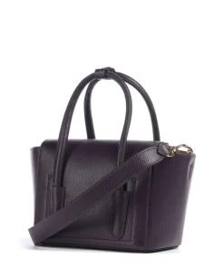 Beat Double Handtasche genarbtes Rindsleder pflaume