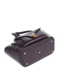 Beat Double Handtasche genarbtes Rindsleder pflaume