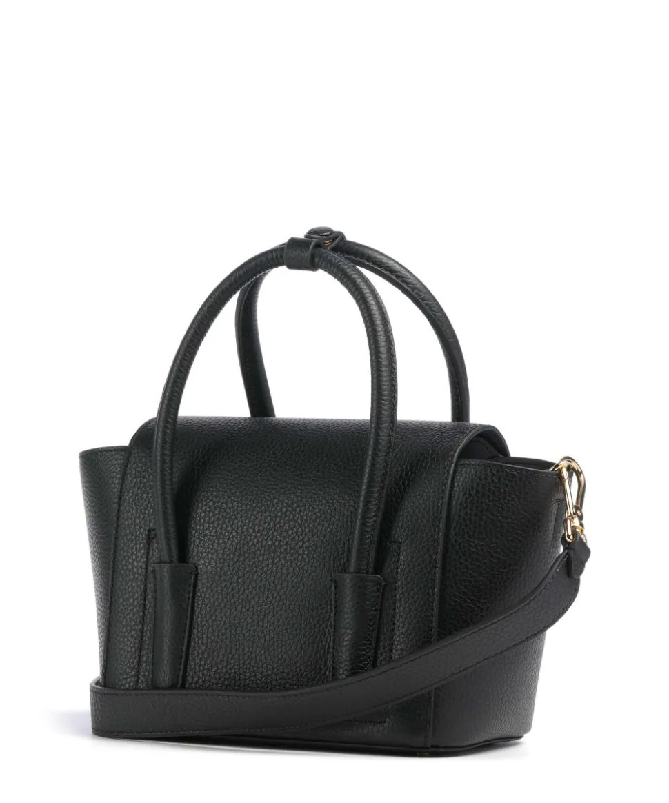 Beat Double Handtasche genarbtes Rindsleder schwarz