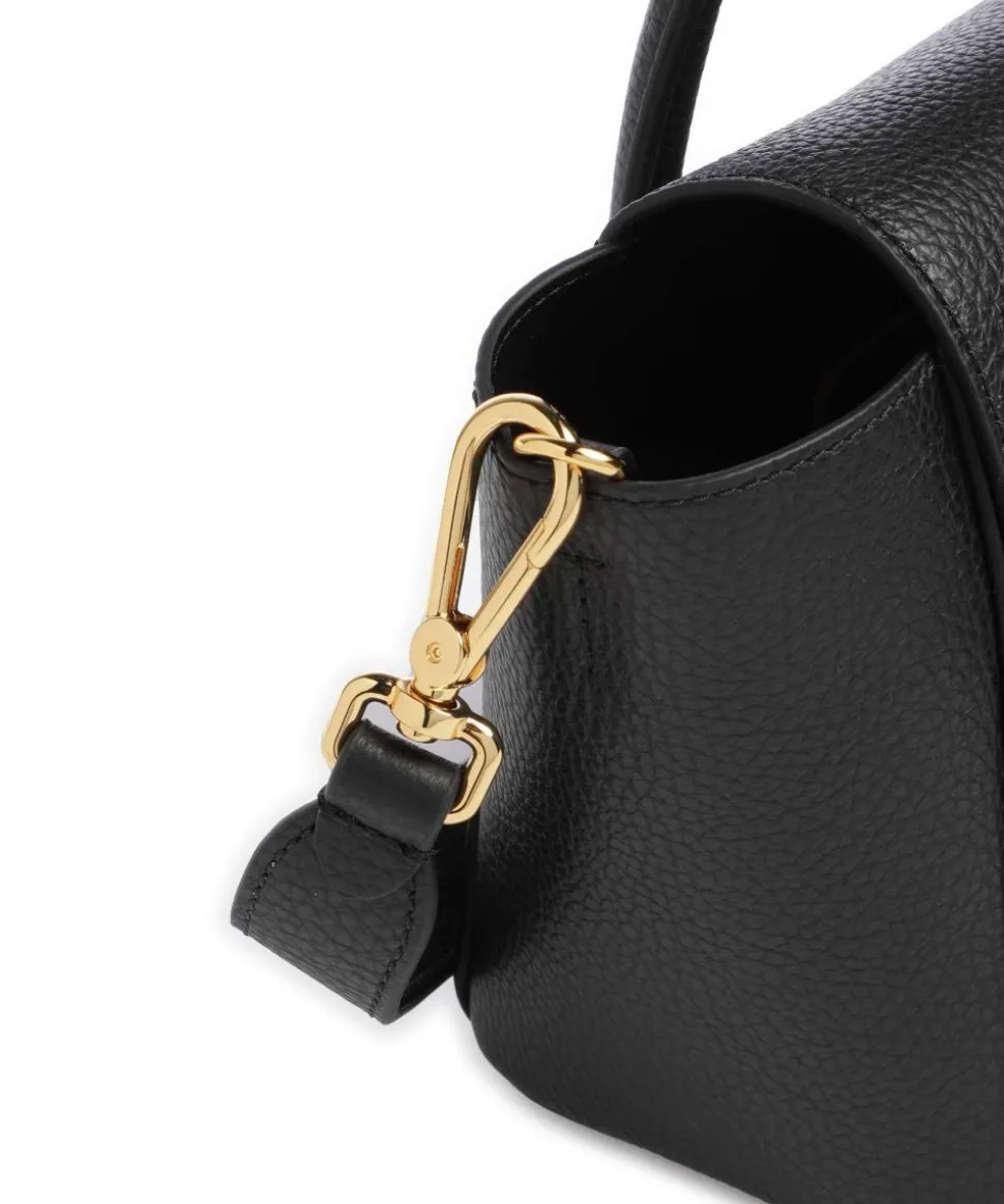 Beat Double Handtasche genarbtes Rindsleder schwarz