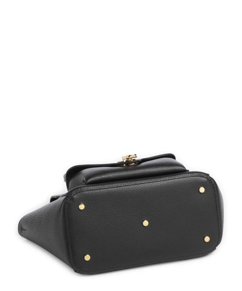 Beat Double Handtasche genarbtes Rindsleder schwarz