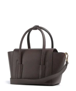 Beat Double Handtasche genarbtes Rindsleder dunkelbraun