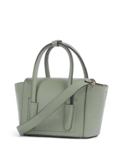 Beat Double Handtasche genarbtes Rindsleder graugrün