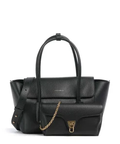 Beat Double Handtasche genarbtes Rindsleder schwarz