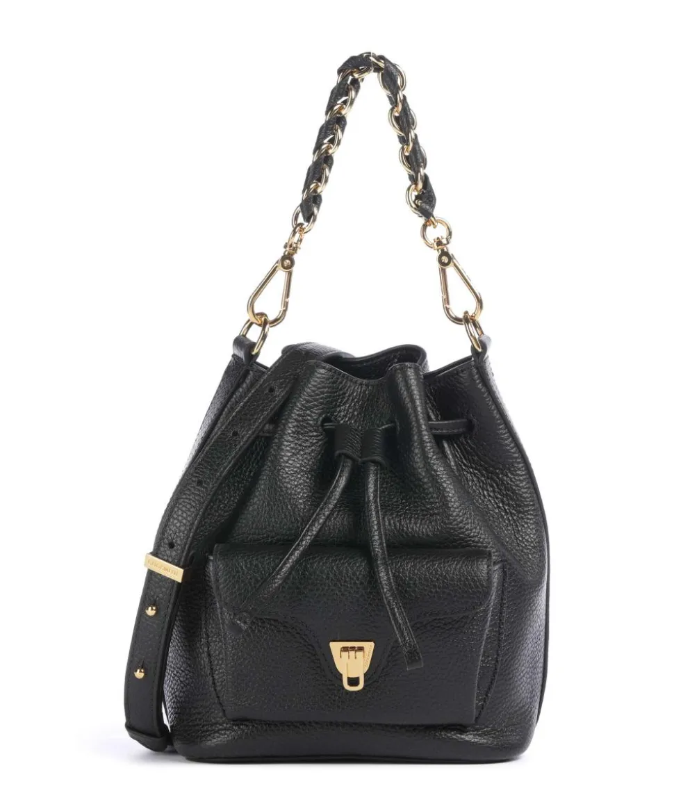 Beat Generation Bucket bag genarbtes Rindsleder schwarz
