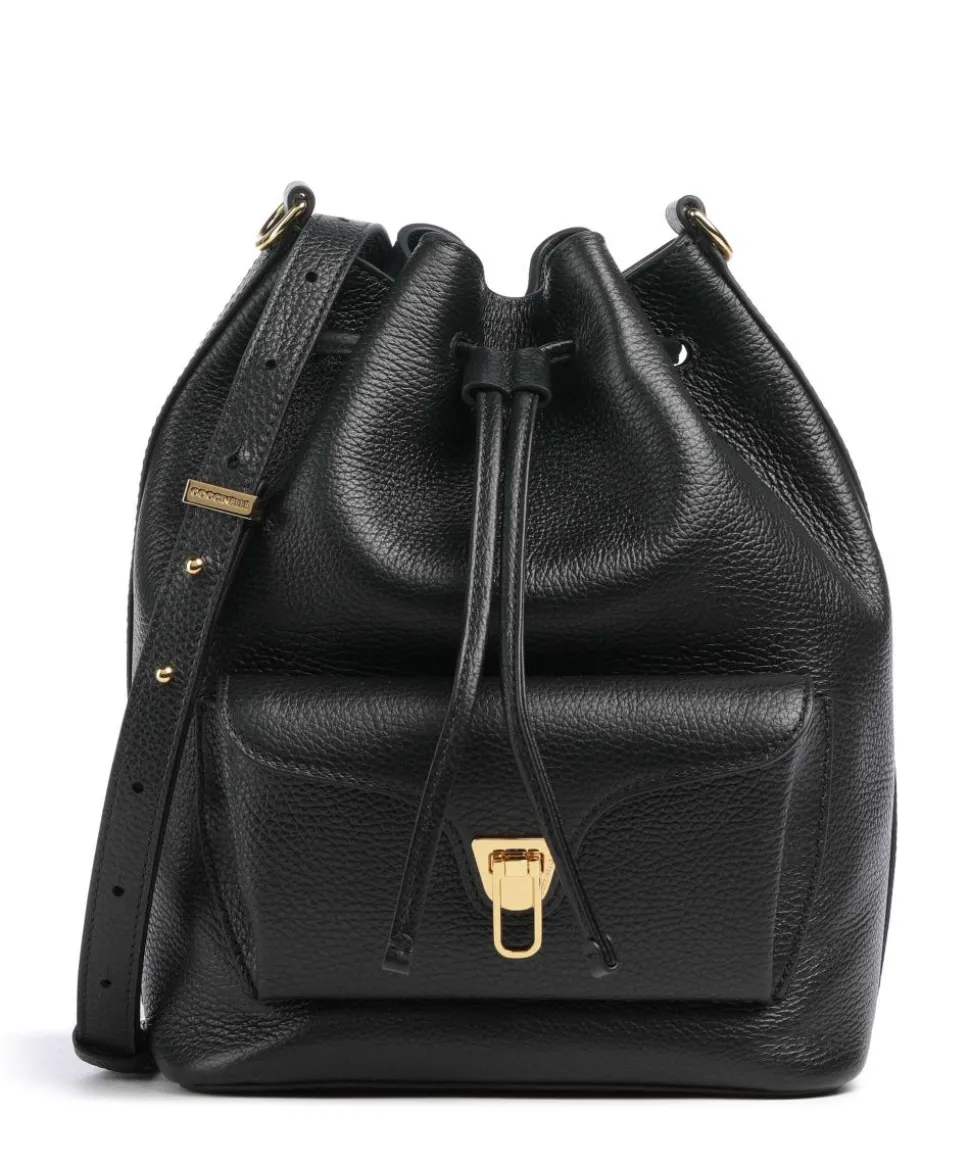 Beat Generation Bucket bag genarbtes Rindsleder schwarz