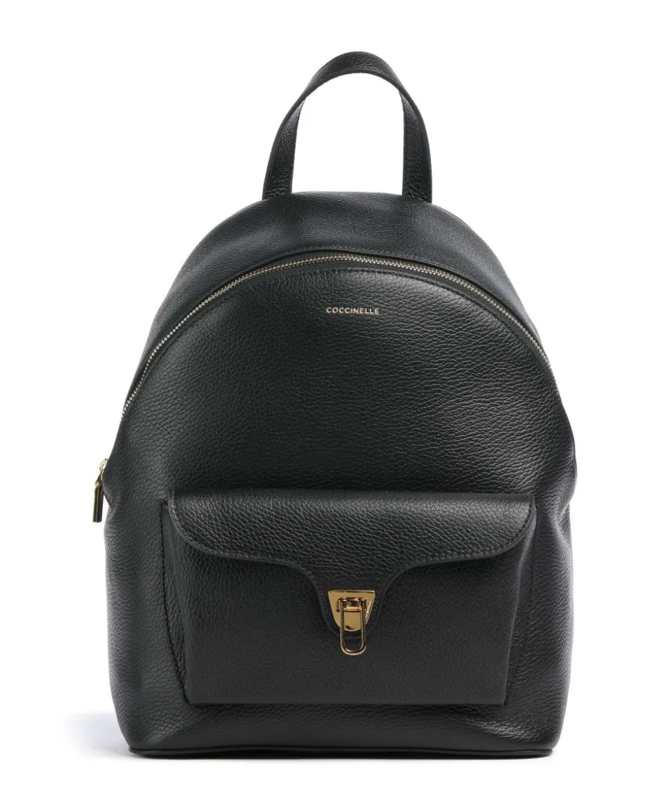 Beat Generation Rucksack genarbtes Rindsleder schwarz