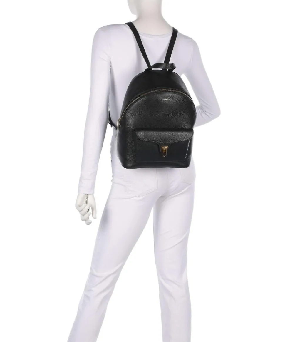 Beat Generation Rucksack genarbtes Rindsleder schwarz