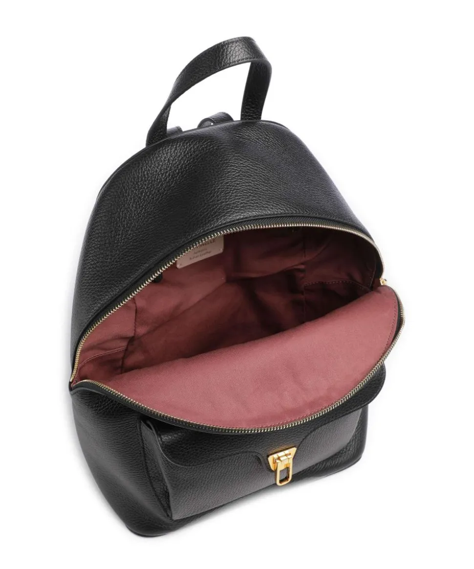 Beat Generation Rucksack genarbtes Rindsleder schwarz