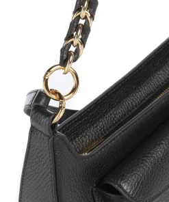 Beat Schultertasche genarbtes Rindsleder schwarz