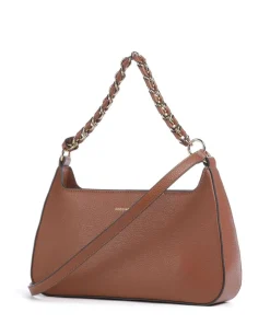 Beat Schultertasche genarbtes Rindsleder braun