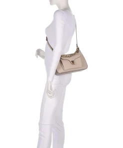 Beat Schultertasche genarbtes Rindsleder beige