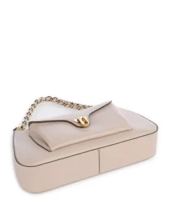 Beat Schultertasche genarbtes Rindsleder beige