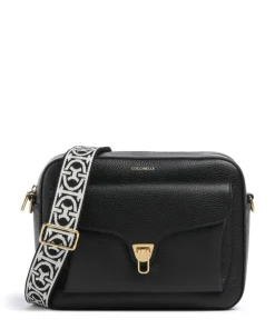 Beat Soft Ribbon Umhängetasche genarbtes Leder schwarz