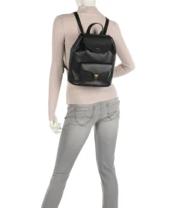 Beat Soft Rucksack genarbtes Leder schwarz