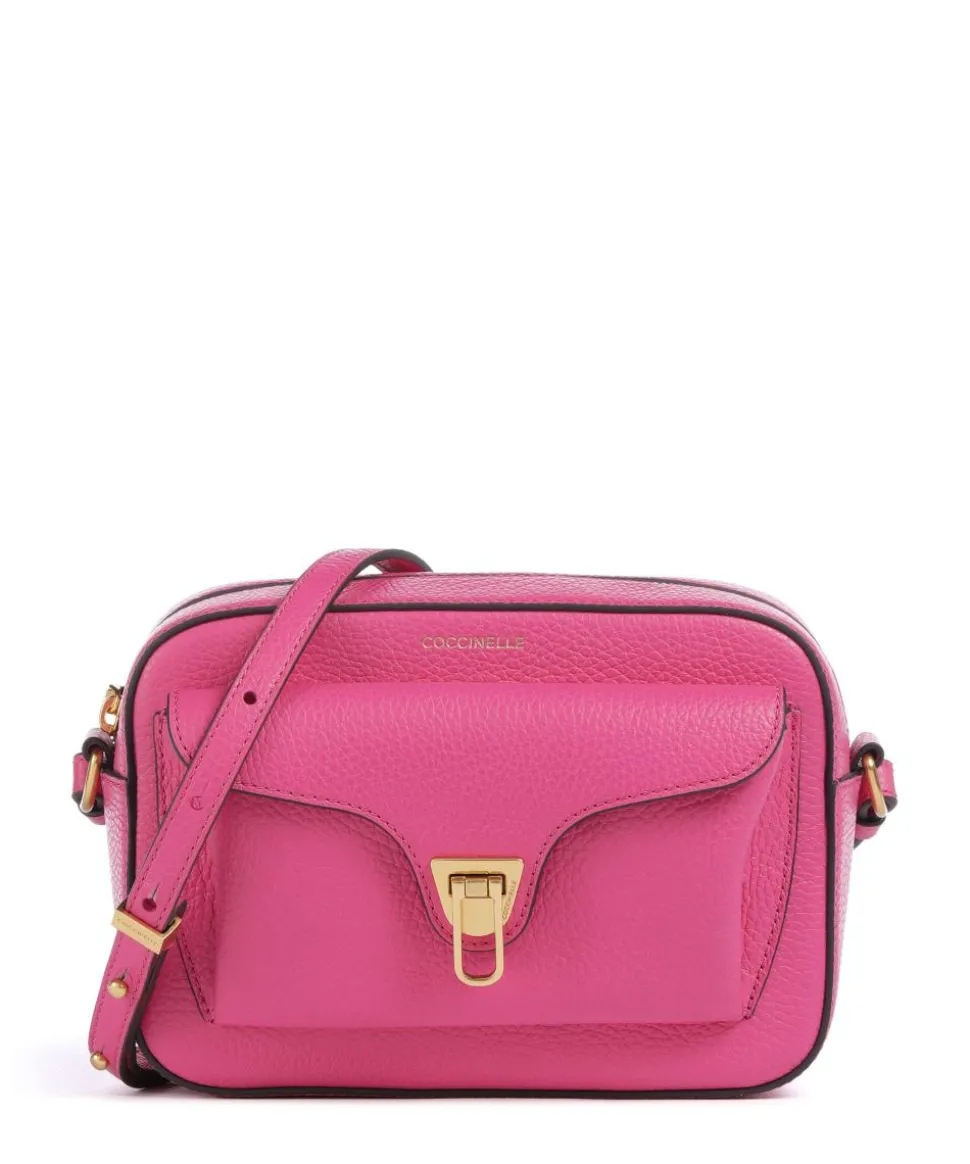 Beat Soft Umhängetasche genarbtes Rindsleder fuchsia