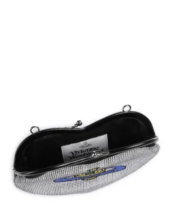 Belle Heart Frame Diamante Umhängetasche fein genarbtes Kalbsleder schwarz