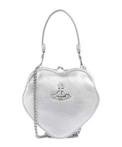 Belle Heart Frame Re-Vegan Grain Schultertasche Lederimitat silber