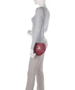 Belle Heart Frame Re-Vegan Grain Schultertasche Lederimitat dunkelrot