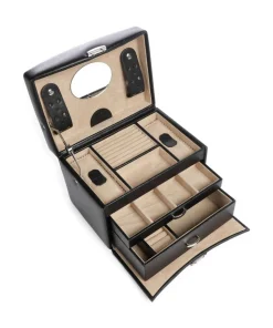 Beluga Schmuckkasten genarbtes Rindsleder schwarz