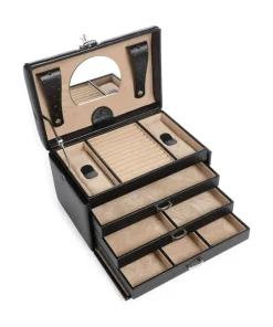 Beluga Schmuckkasten genarbtes Rindsleder schwarz