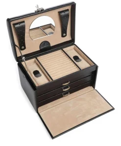 Beluga Schmuckkasten genarbtes Rindsleder schwarz