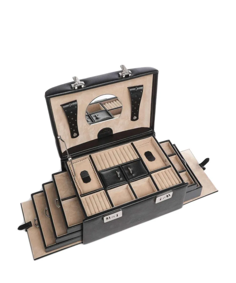 Beluga Schmuckkasten Lederimitat schwarz