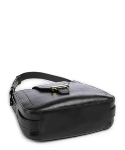 Benedetta Schultertasche fein genarbtes Rindsleder schwarz