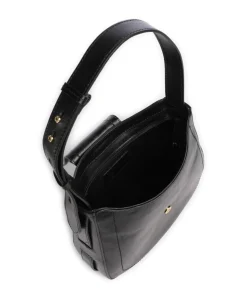 Benedetta Schultertasche fein genarbtes Rindsleder schwarz